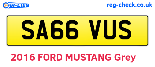 SA66VUS are the vehicle registration plates.