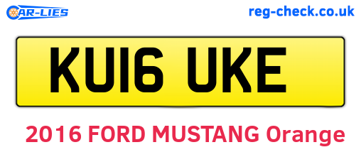 KU16UKE are the vehicle registration plates.