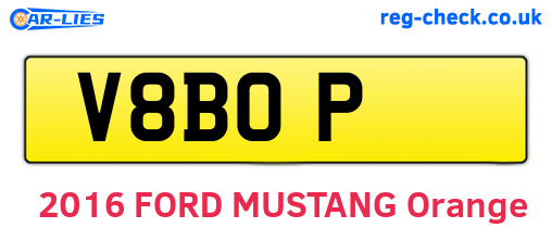 V8BOP are the vehicle registration plates.