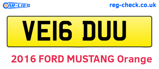 VE16DUU are the vehicle registration plates.