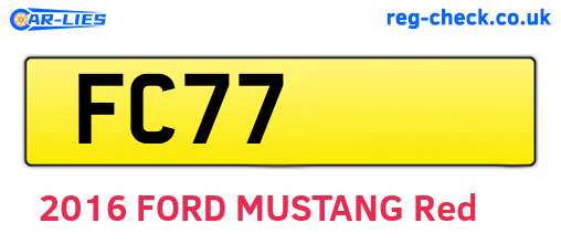 FC77 are the vehicle registration plates.