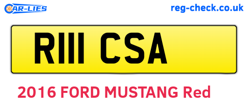 R111CSA are the vehicle registration plates.