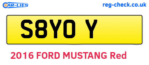 S8YOY are the vehicle registration plates.