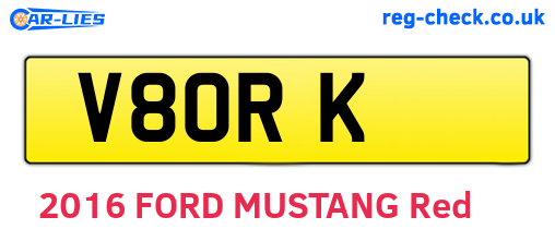 V8ORK are the vehicle registration plates.