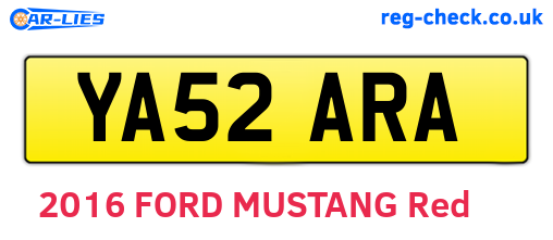 YA52ARA are the vehicle registration plates.