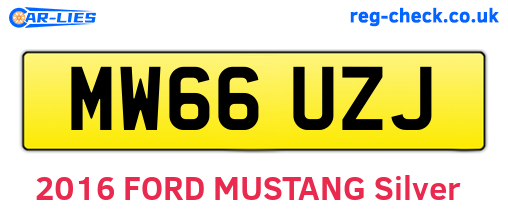 MW66UZJ are the vehicle registration plates.