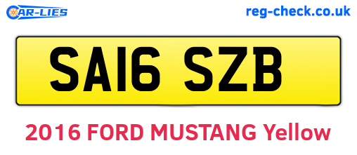SA16SZB are the vehicle registration plates.