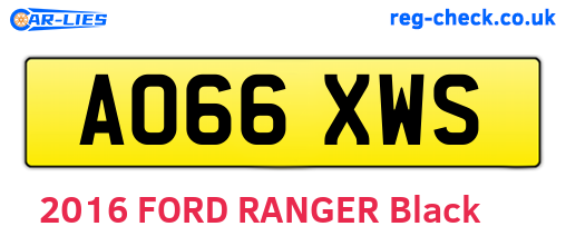 AO66XWS are the vehicle registration plates.