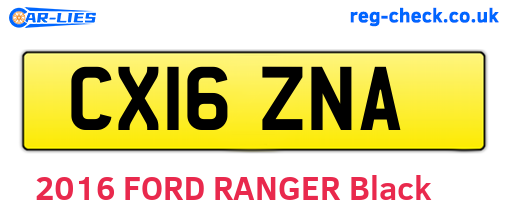 CX16ZNA are the vehicle registration plates.