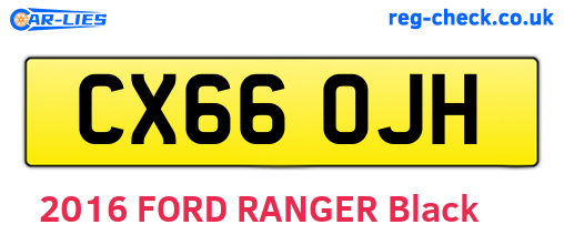 CX66OJH are the vehicle registration plates.