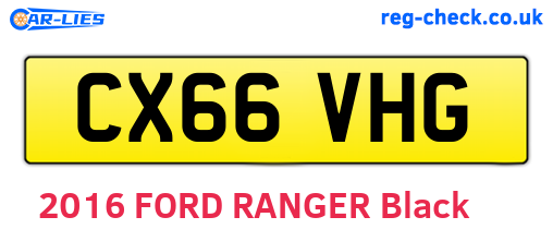 CX66VHG are the vehicle registration plates.