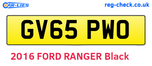 GV65PWO are the vehicle registration plates.