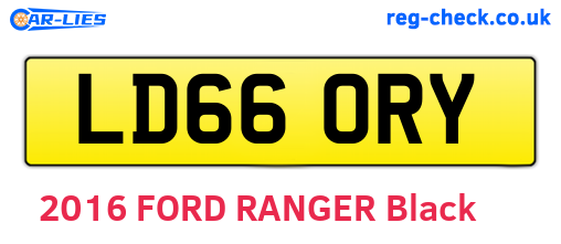LD66ORY are the vehicle registration plates.
