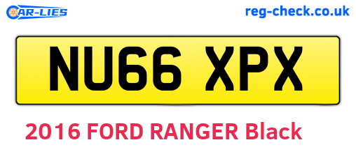 NU66XPX are the vehicle registration plates.