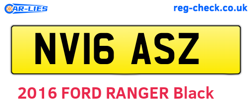 NV16ASZ are the vehicle registration plates.