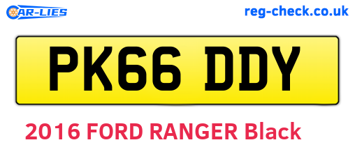 PK66DDY are the vehicle registration plates.