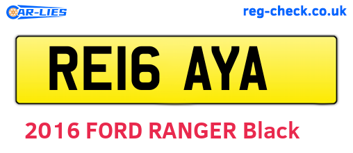 RE16AYA are the vehicle registration plates.