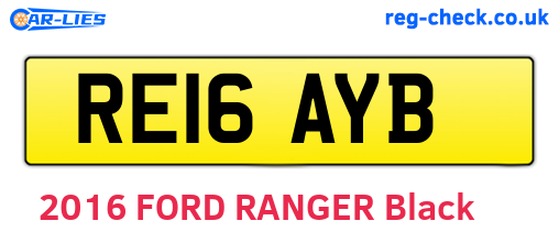 RE16AYB are the vehicle registration plates.