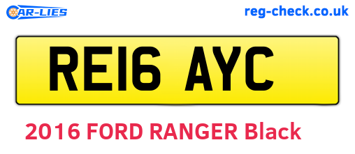 RE16AYC are the vehicle registration plates.