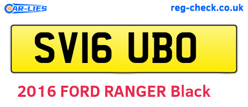 SV16UBO are the vehicle registration plates.