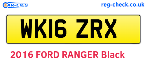 WK16ZRX are the vehicle registration plates.
