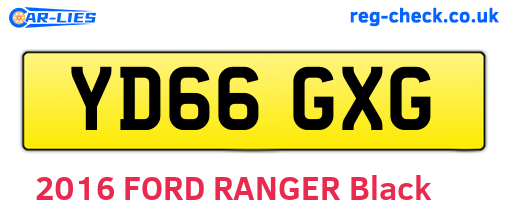 YD66GXG are the vehicle registration plates.