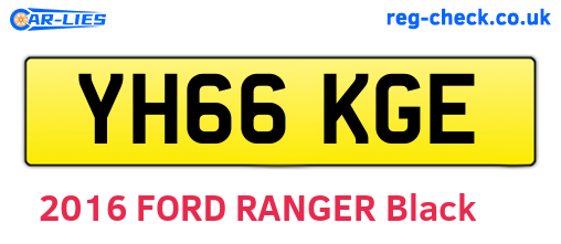 YH66KGE are the vehicle registration plates.