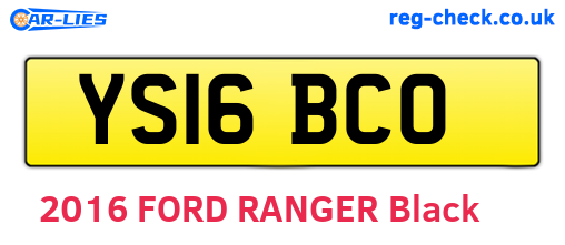 YS16BCO are the vehicle registration plates.