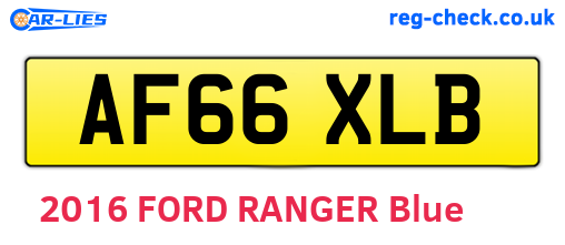 AF66XLB are the vehicle registration plates.