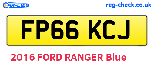 FP66KCJ are the vehicle registration plates.