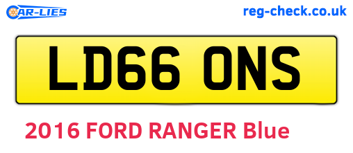 LD66ONS are the vehicle registration plates.