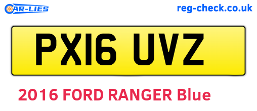 PX16UVZ are the vehicle registration plates.