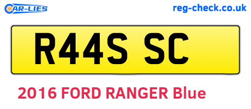 R44SSC are the vehicle registration plates.