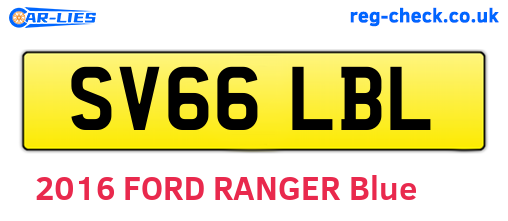 SV66LBL are the vehicle registration plates.