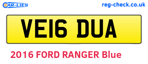 VE16DUA are the vehicle registration plates.