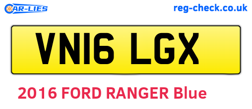 VN16LGX are the vehicle registration plates.