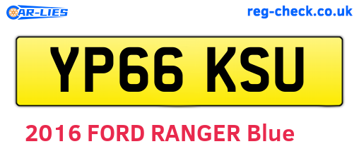 YP66KSU are the vehicle registration plates.