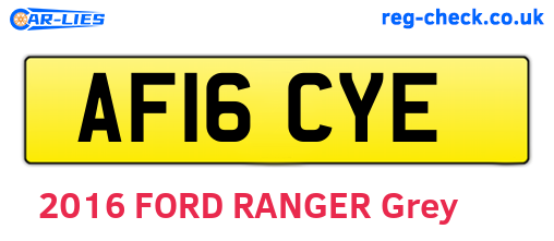 AF16CYE are the vehicle registration plates.