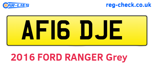 AF16DJE are the vehicle registration plates.