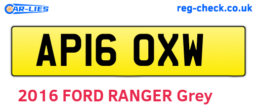 AP16OXW are the vehicle registration plates.