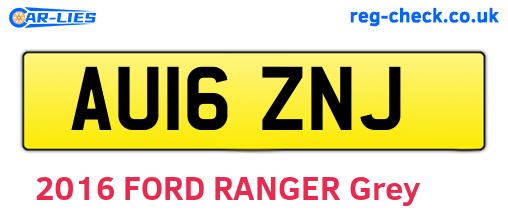 AU16ZNJ are the vehicle registration plates.