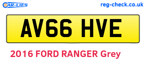 AV66HVE are the vehicle registration plates.