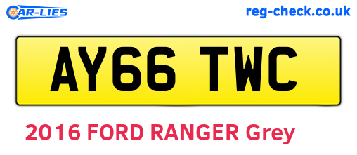AY66TWC are the vehicle registration plates.