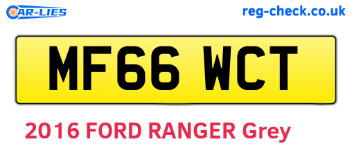 MF66WCT are the vehicle registration plates.