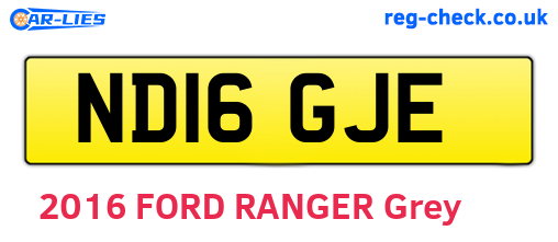 ND16GJE are the vehicle registration plates.