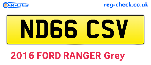 ND66CSV are the vehicle registration plates.