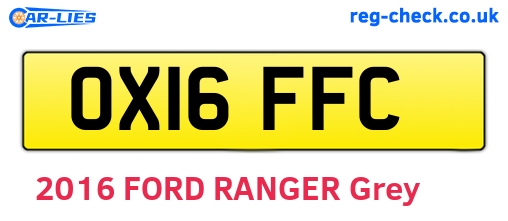 OX16FFC are the vehicle registration plates.
