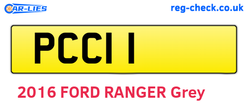 PCC11 are the vehicle registration plates.