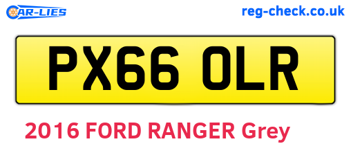 PX66OLR are the vehicle registration plates.