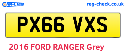PX66VXS are the vehicle registration plates.